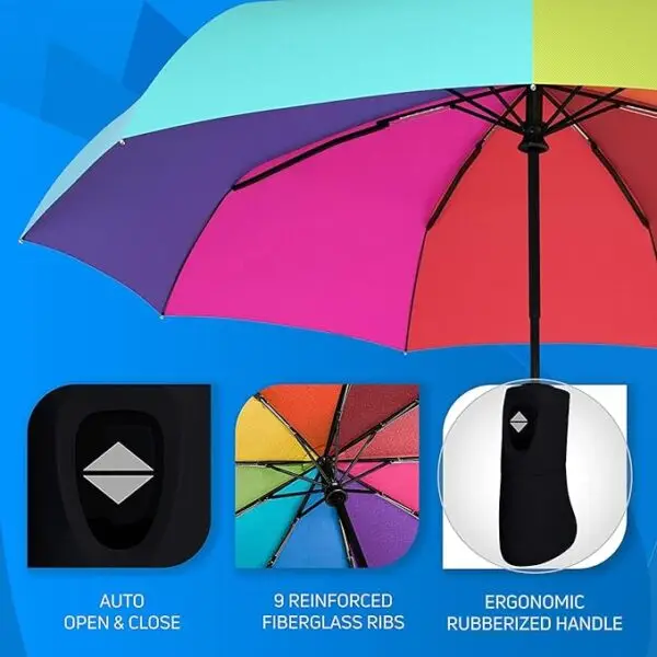 Veeharsh™|Rainbow umbrella |Automatic - Image 3